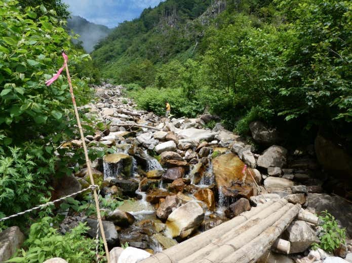 常念岳の沢