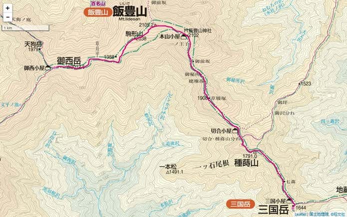 飯豊山の地図