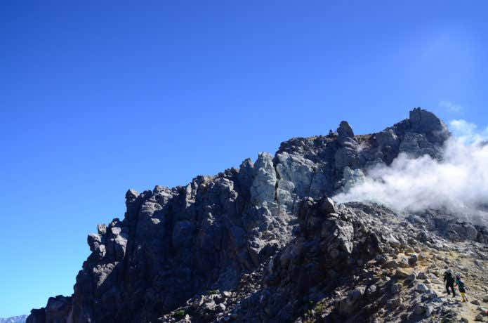 焼岳の噴煙