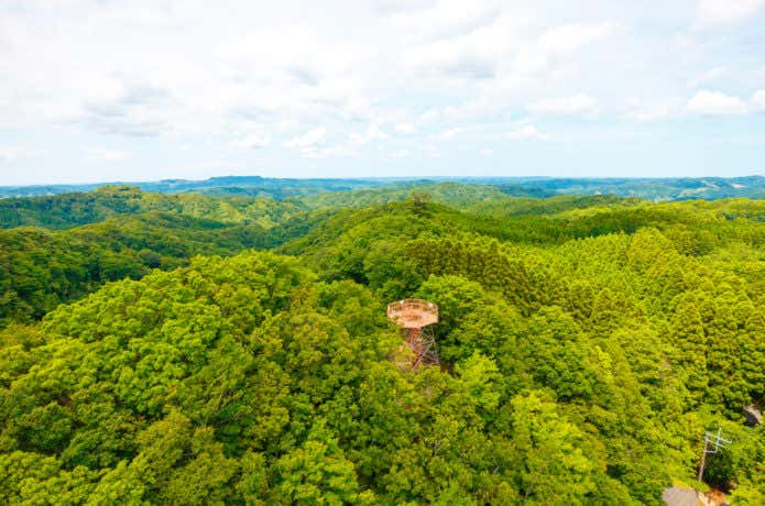 千葉の大福山展望台を空撮