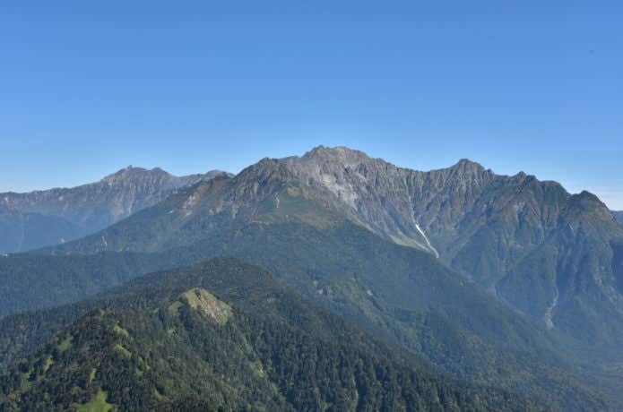 焼岳北峰からみる穂高岳