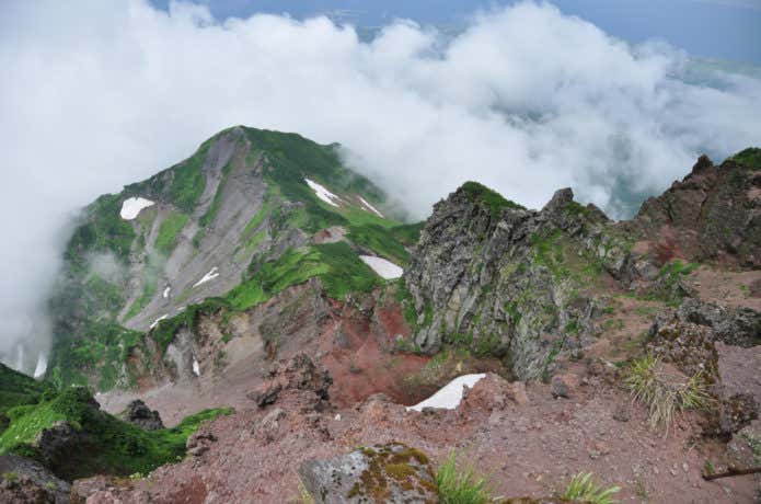利尻山山頂近くの様子