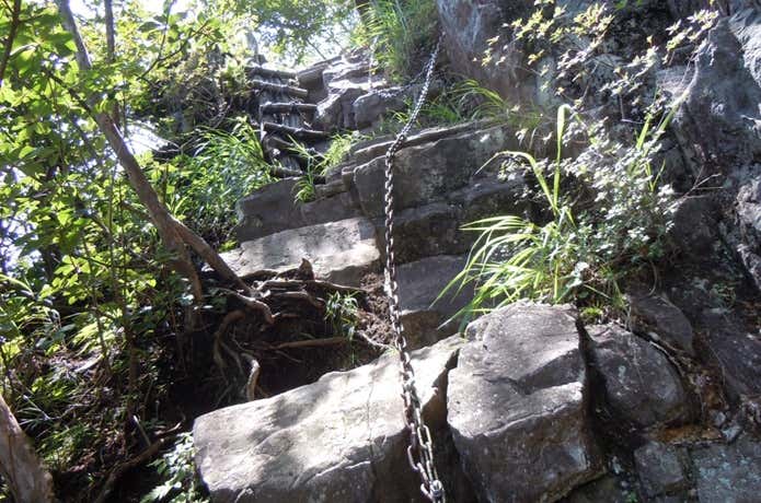 鹿岳の鎖場