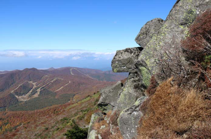 磐梯山の岩場