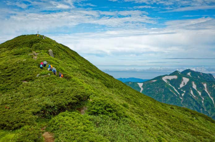夏の登山者