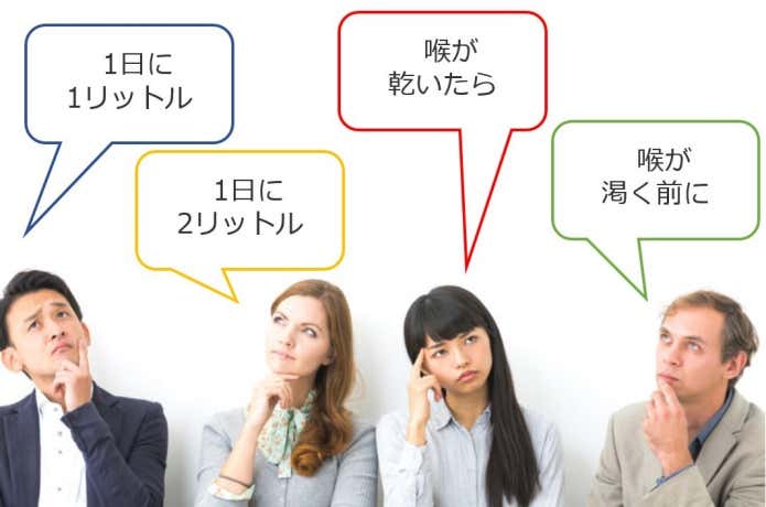 水分の補給のタイミング