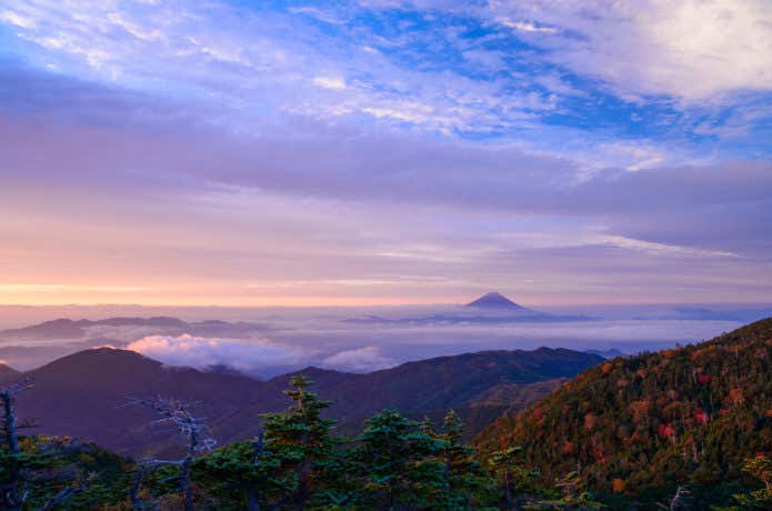 国師ヶ岳山頂からの眺め