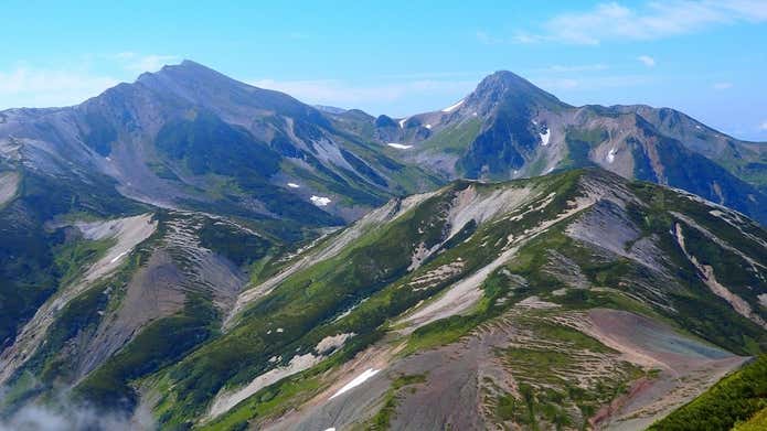 雪倉岳山頂　白馬岳方面　登山道