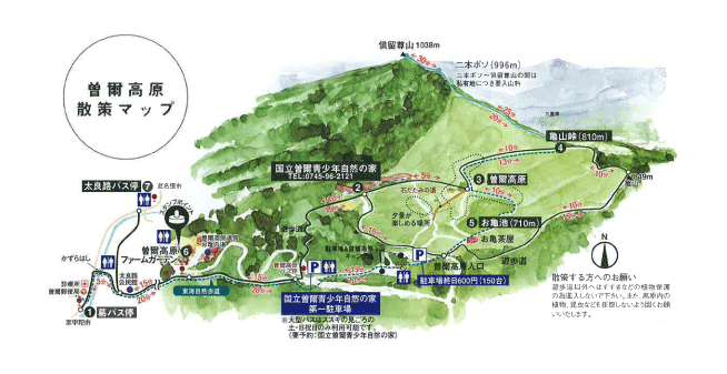 曽爾高原　ハイキングマップ