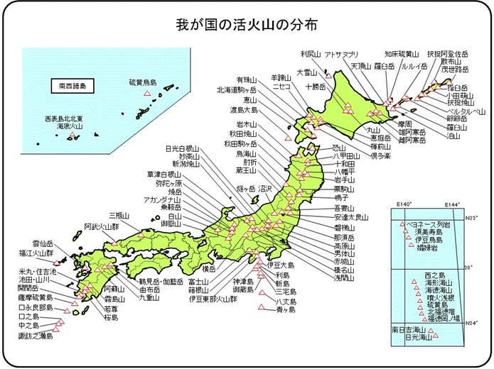 日本にある火山