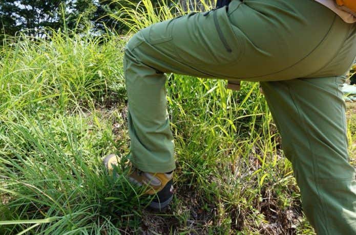 細身の登山パンツ　ストレッチ性