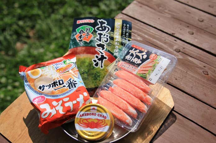 カニ三昧ラーメン材料