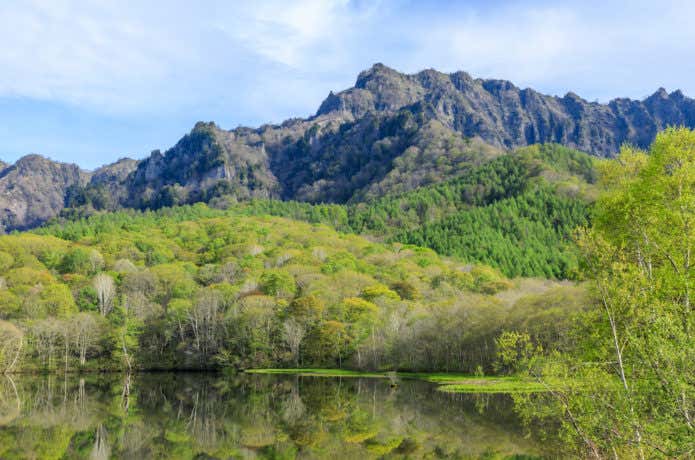 戸隠山と鏡池
