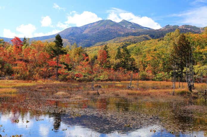 乗鞍岳の紅葉と池