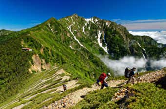 夏山の登山者