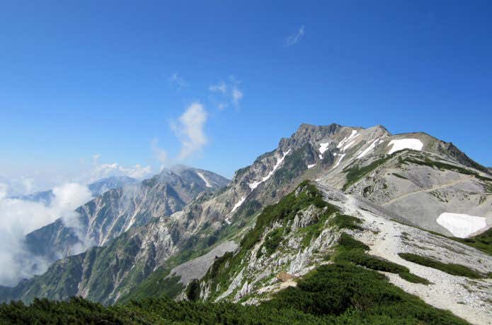 夏の白馬岳稜線