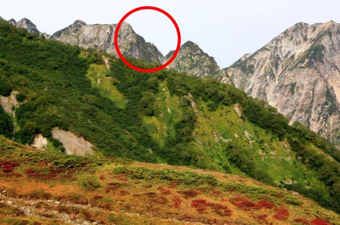 Ⅱ峰北峰とⅠ峰の間