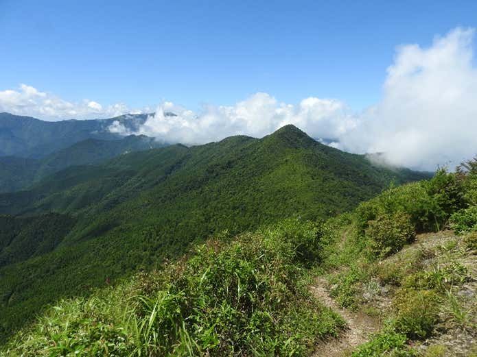 西赤石山への稜線