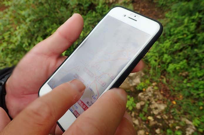 登山　スマートフォン
