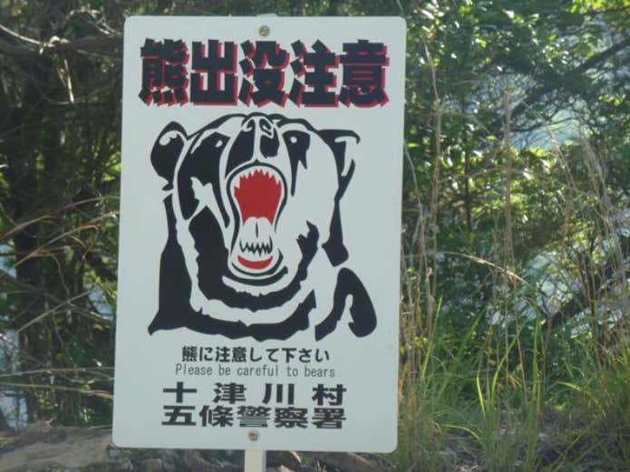 熊出没注意の看板