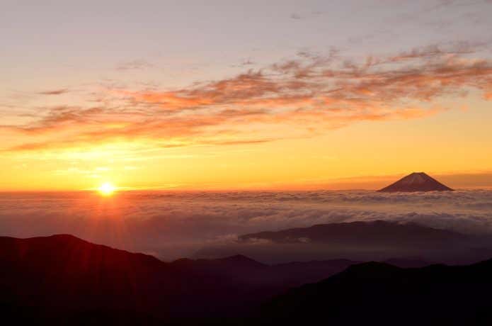 ご来光と富士山