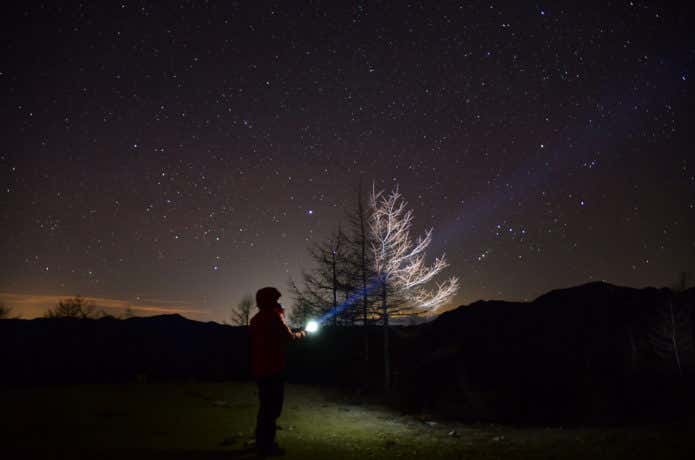 雲取山山頂からの星空