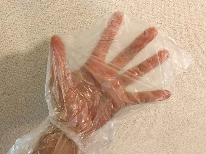 ビニール袋の手