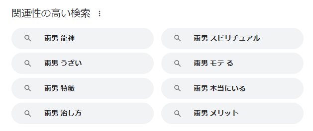 雨男の関連性の高い検索