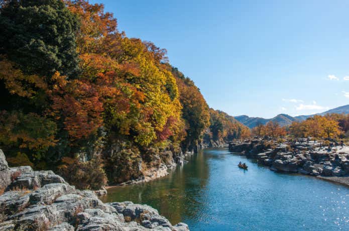 長瀞石畳の紅葉