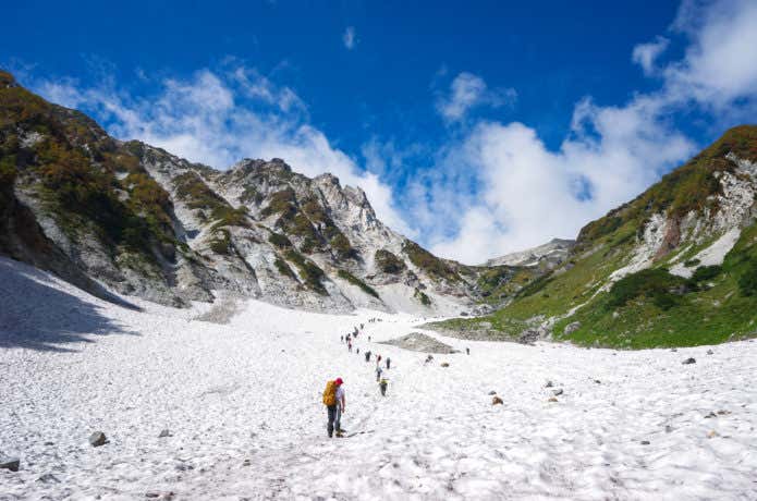 夏の白馬大雪渓