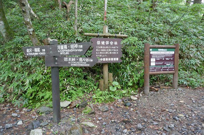 白沢出合・徳本峠入口