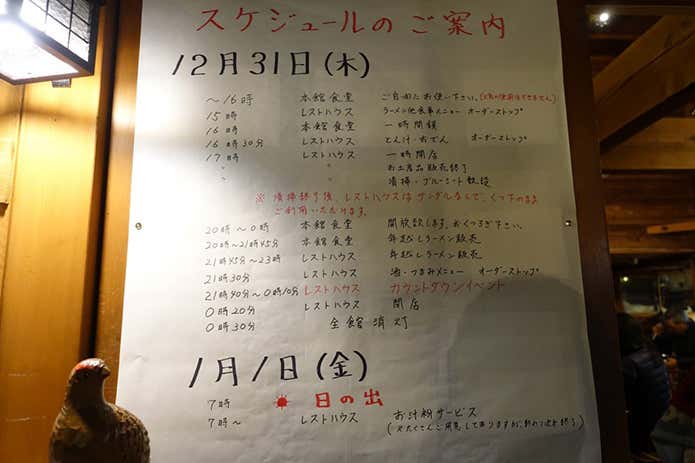 西穂山荘の年末年始