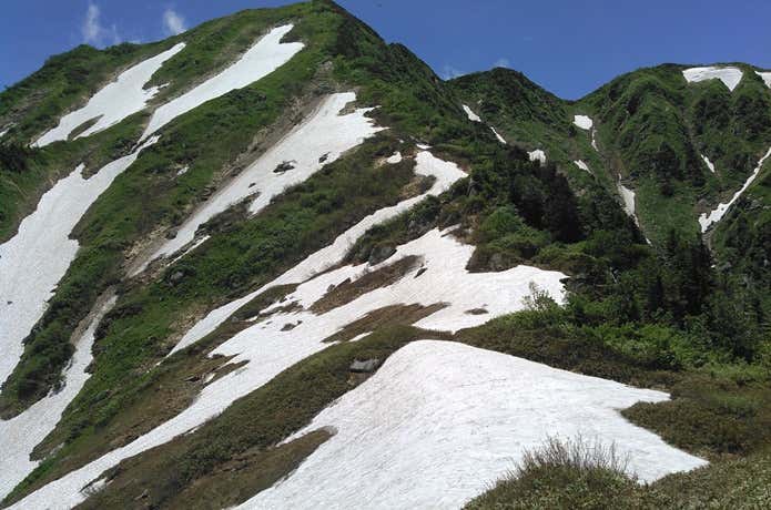 残雪期の毛勝山