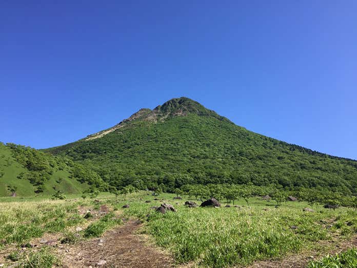 由布岳を見上げる