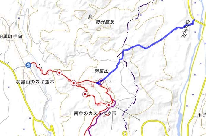羽黒古道地図