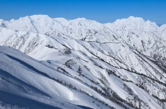 厳冬期の剣岳、立山