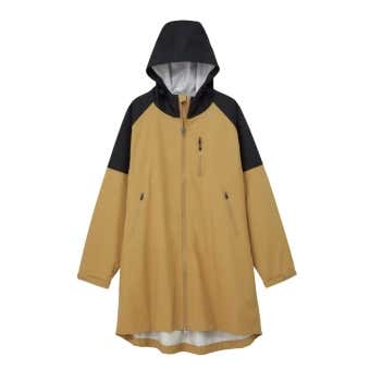 レディース高撥水フーデッドロングレイン