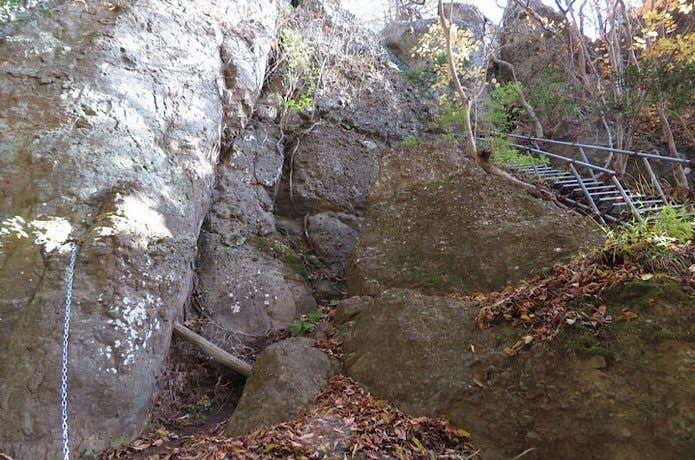 岩場の登山道
