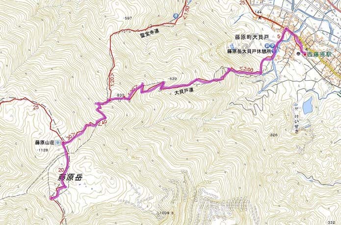 藤原岳コースマップ