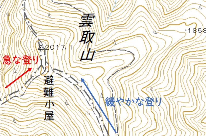雲取山‗等高線