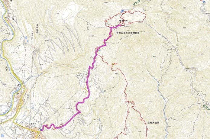 伊吹山の登山地図