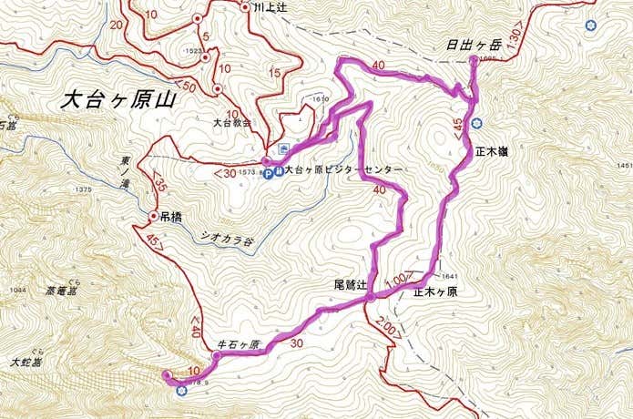 大台ヶ原山コースマップ