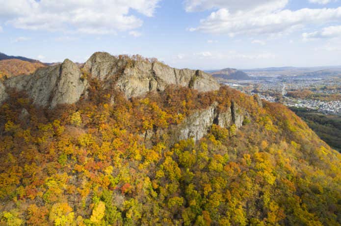 ドローンで撮影した山