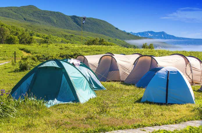 登山　キャンプ