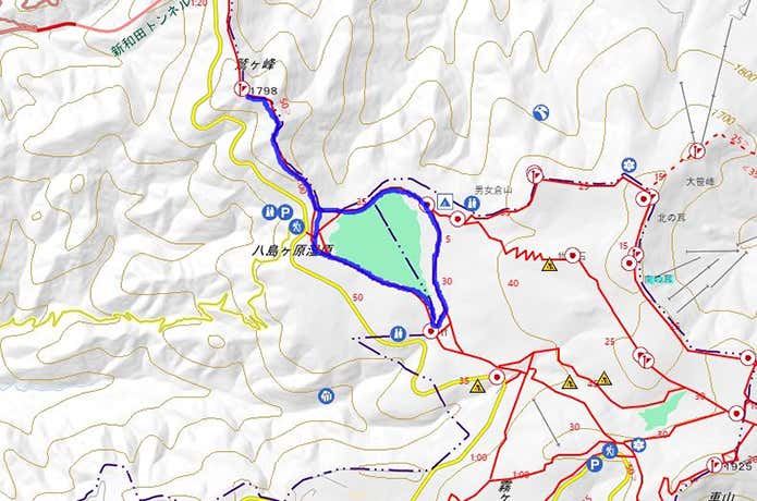 鷲ヶ峰＆八島ヶ原湿原　コース