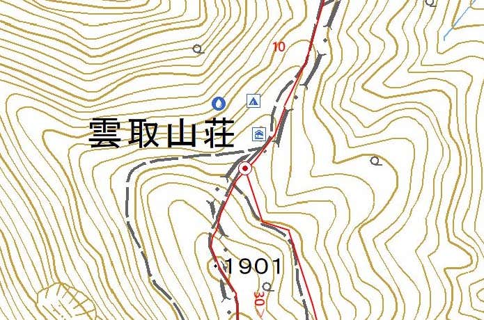 テント場　地図のマーク