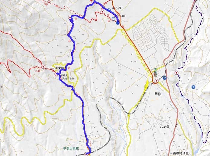 美し森　地形図