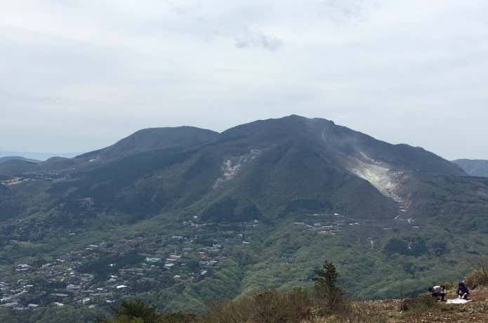 稜線から見た大涌谷