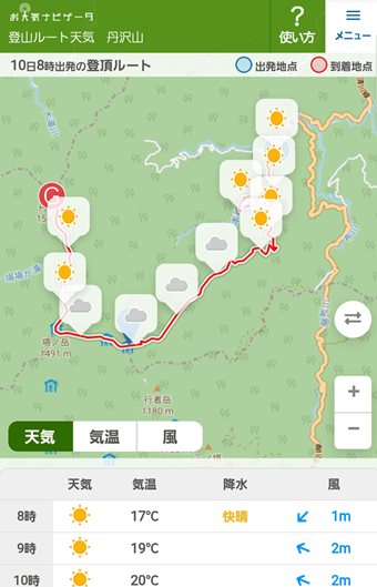 登山ルート天気
