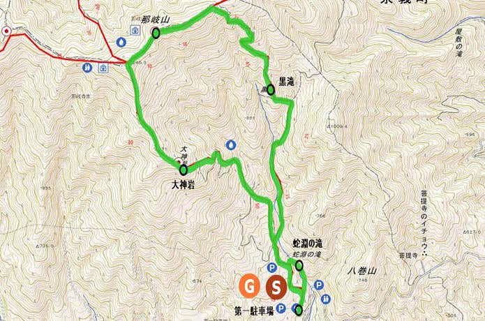 コースマップ　蛇淵＆大神岩コース